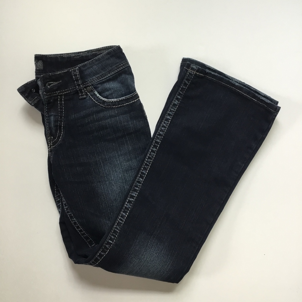 Silver Distressed Jeans Suki Surplus  wide leg 30